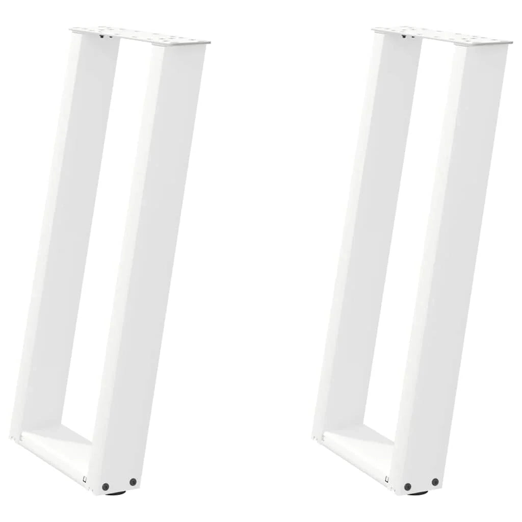 Set di 2 gambe regolabili per tavolo consolle a forma di U 38 x 72-73 cm design moderno acciaio bianco 02_0057063