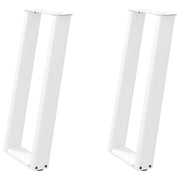 Set di 2 gambe regolabili per tavolo consolle a forma di U 38 x 72-73 cm design moderno acciaio bianco 02_0057063