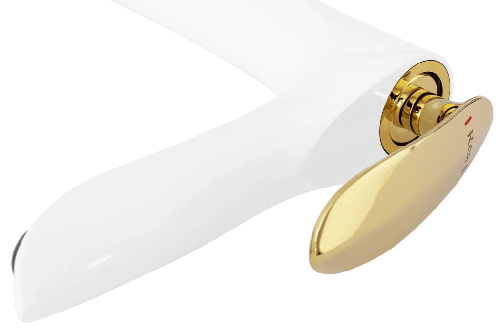 Rubinetto Da Lavabo Rea Orbit White Gold Low