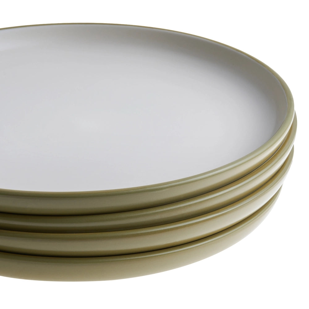 Servizio da tavola 16 pezzi in gres beige e blu elegante per cucina e sala da pranzo con finitura smaltata colorata per 4 persone