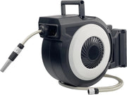 Avvolgitubo da Giardino Automatico a Muro, Tubo in PVC 20/30 M con Tubo di Alimentazione 2 M, Supporto Girevole a 180°, Ritorno Lento, Avvolgitubo Acqua Retrattile con Ugello Spray (30 M)