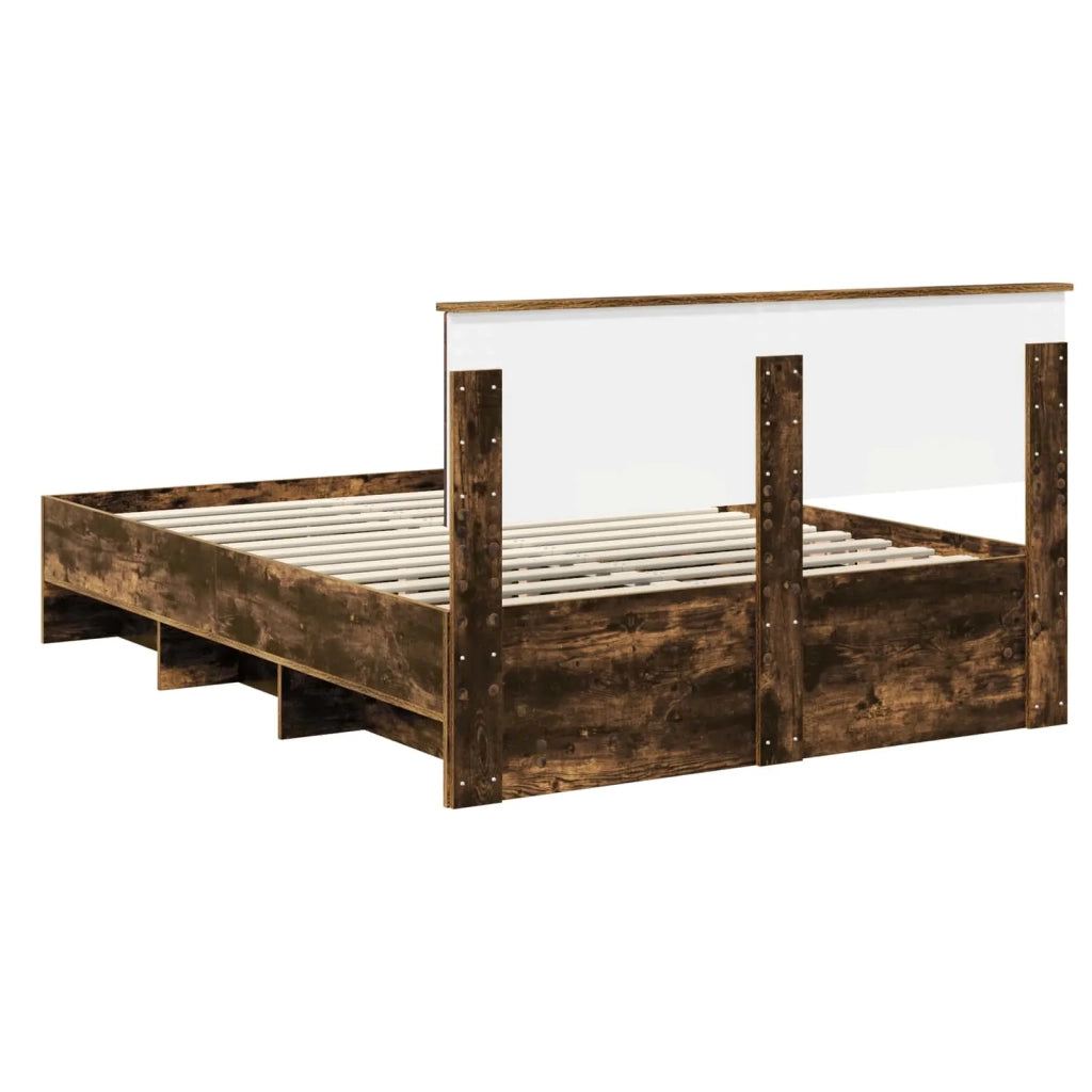 Struttura del letto Rovere fumé 160 x 200 cm Legno multistrato 3408834