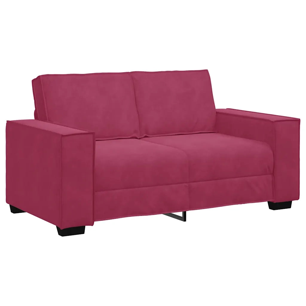 Set di Divani 3 pz con Cuscini Rosso Vino in Velluto 3324622