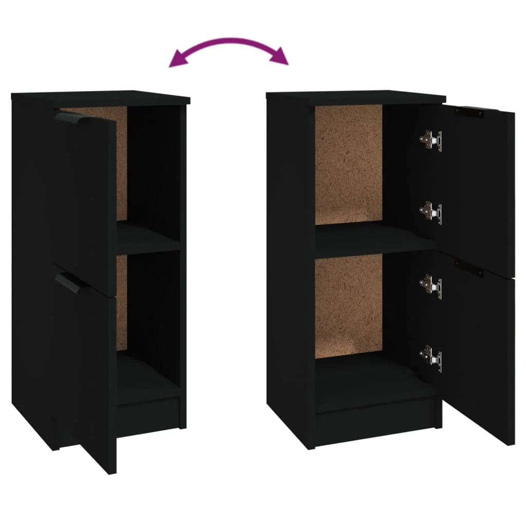 Buffet credenza cassettiera armadio mobile contenitore organizer per cucina soggiorno salotti set da 2 30 x 30 x 70 cm legno ingegnerizzato nero 02_0036893