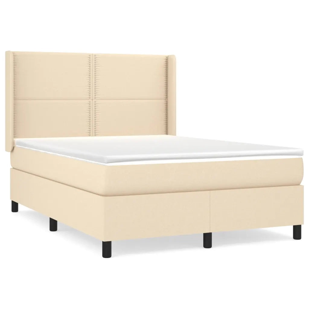 Giroletto a Molle con Materasso Crema 140x200 cm in Tessuto 3131358