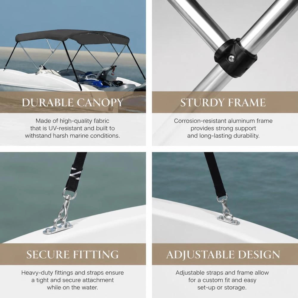3-Bow Bimini Top Anthracite 183x196x137 Cm