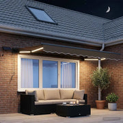 Cornice per Tenda Manuale con LED Tortora 3 x 2 m 3425657