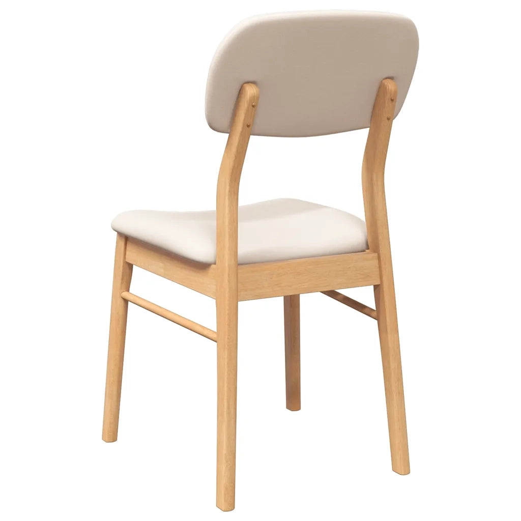 Sedie da Pranzo con Cuscini 2 pz Naturale Legno Massello Hevea 4102525
