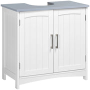 Mobiletto Sottolavabo Bagno con Ante e Ripiani Regolabili ¨C Zephmum ¨C Bianco 60x30x80 cm