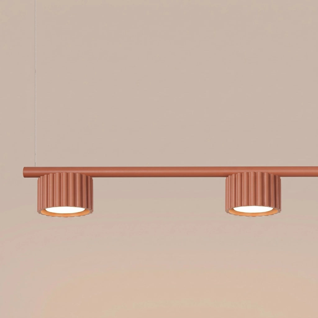 Lampadario AURA 4 ocra rossa Gx53