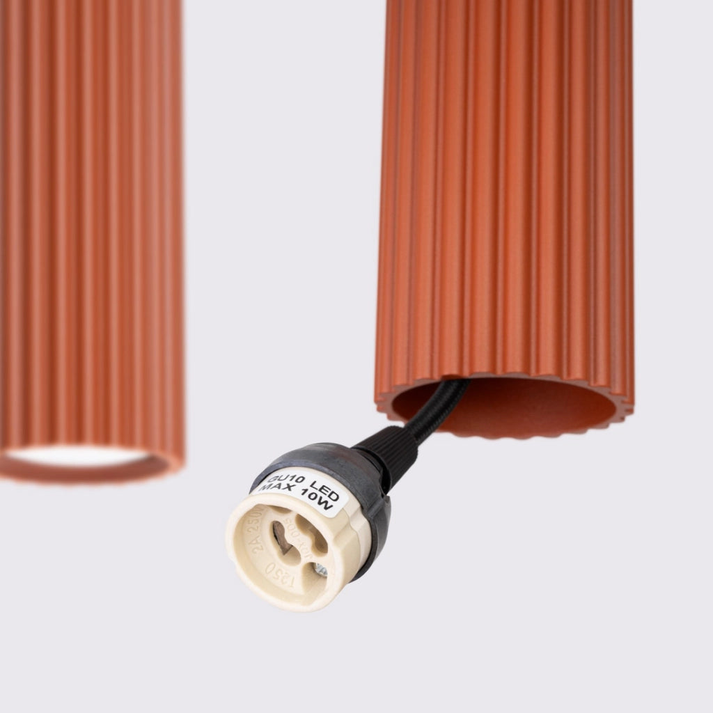 Lampada a sospensione KARBON 4L ocra rossa