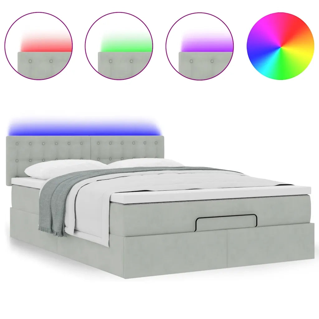 Struttura Letto Pouf con Materasso 140x190 cm Velluto 3312764