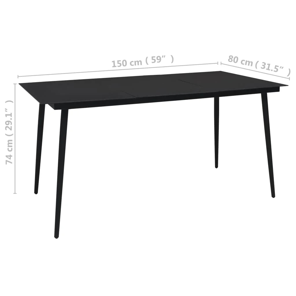 Set da pranzo da esterno 7 pezzi in corda di cotone e acciaio nero 02_0014675