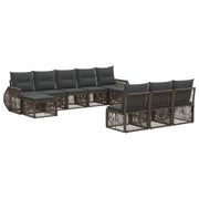 Set Divano da Giardino 10 pcs Grigio e Grigio Scuro polyrattan 3435539