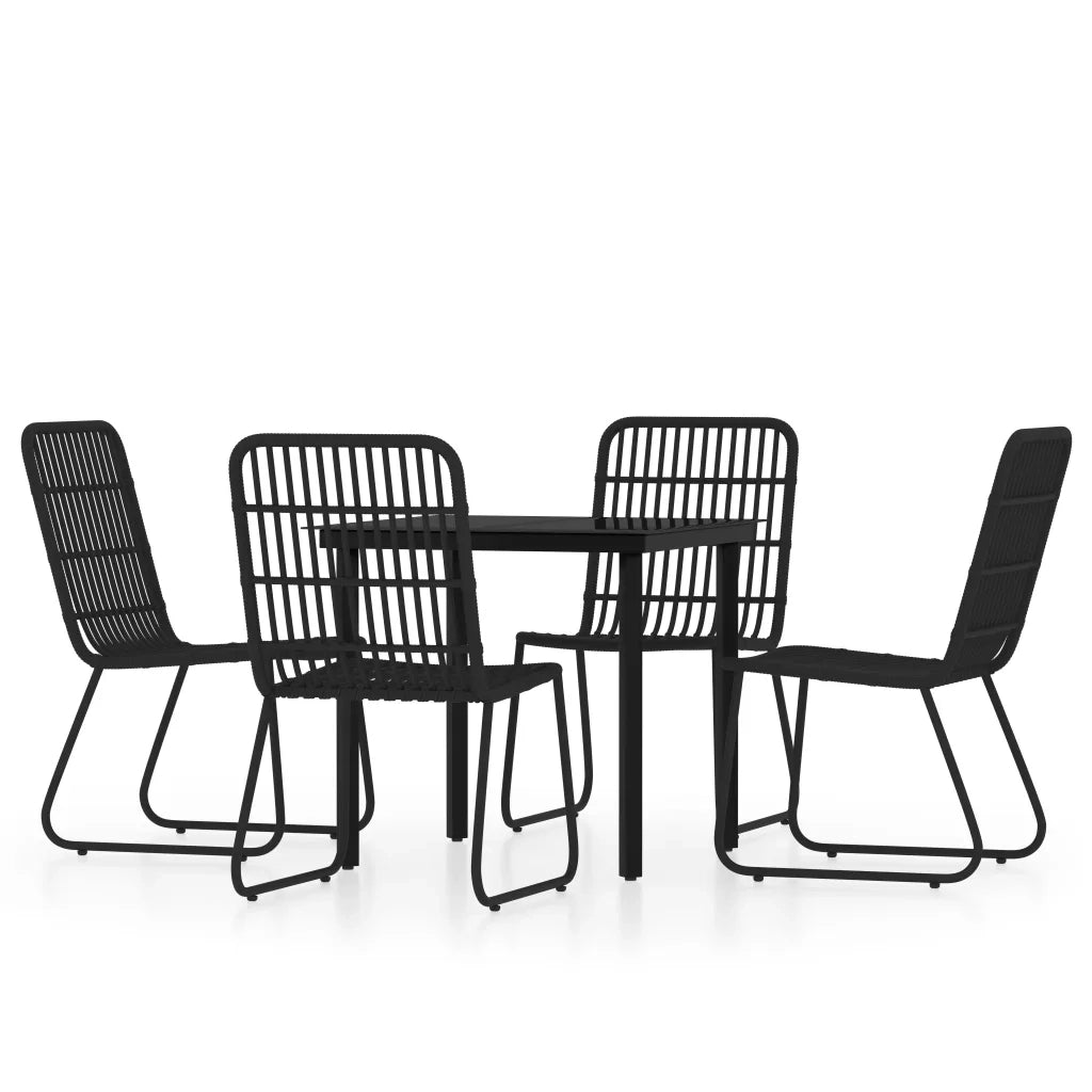 Set Mobili da Pranzo per Giardino 5 pz Nero cod mxl 37724
