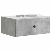 Set di 2 Comodini | Armadio da Notte | Mobiletto da notte a muro con cassetto Grigio Cemento