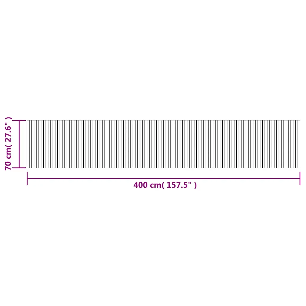 Tappeto Rettangolare Marrone 70x400 cm in Bambù 376758
