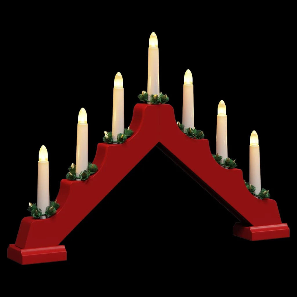 Ponte con Candele di Natale 3 pcs Rosso 39.5 x 5 x 29 cm