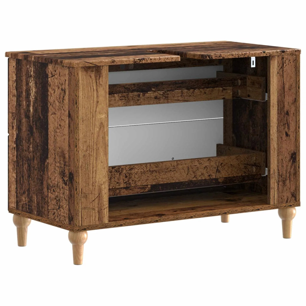 Armadio per Lavabo da Bagno ALKMAAR Legno antico 896143