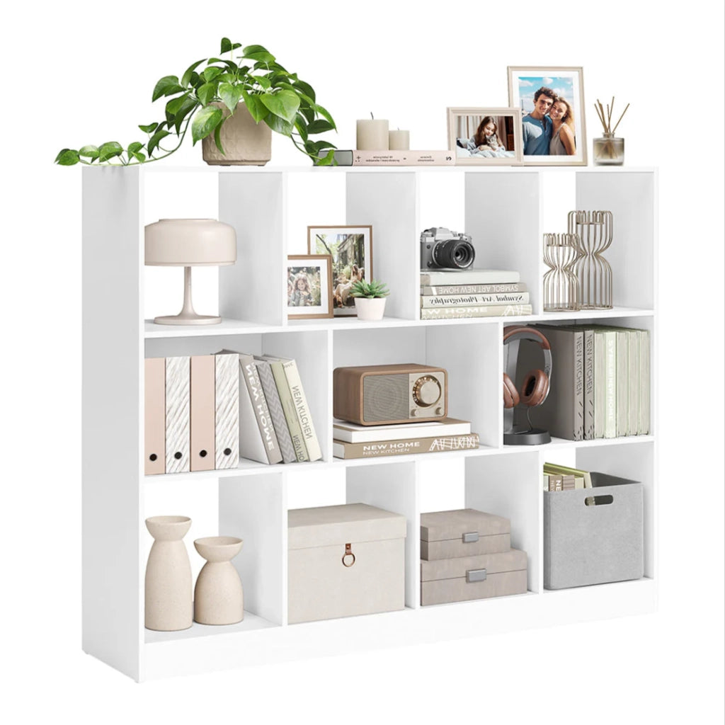 Libreria aperta 126 x 30 x 100 cm ripiano portaoggetti su gambe bianco 12_0004281