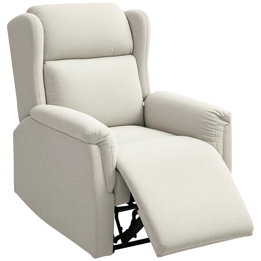 Poltrona Reclinabile Massaggiante con Poggiapiedi ¨C Zephmum ¨C Beige Tessuto
