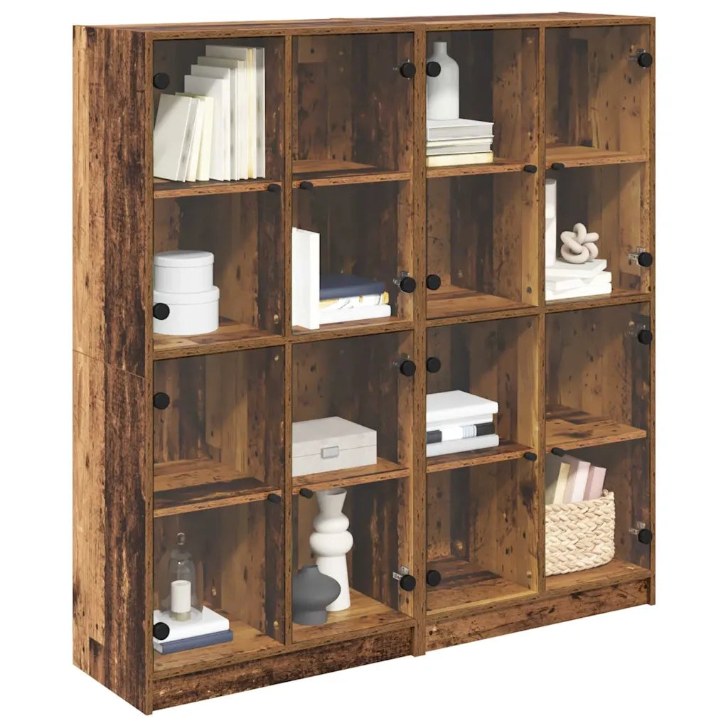 Credenza 2 pz-Set di 2 Buffet-Armadio da cucina Legno vecchio 136 x 37 x 142 cm