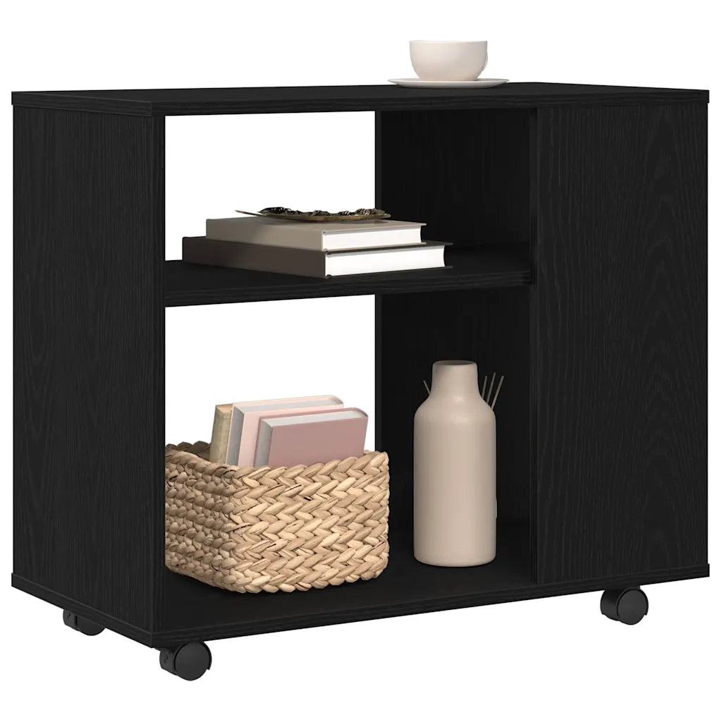 Tavolino laterale in rovere nero 70x35x60 cm in legno ingegnerizzato 862496