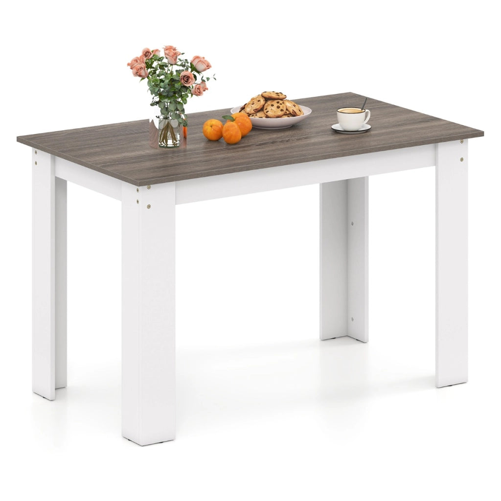 Tavolo rettangolare in legno da cucina moderno in stile rustico, Tavolo da pranzo 120 CM per angolo colazione Bianco-Tavoli e sedie da pranzo