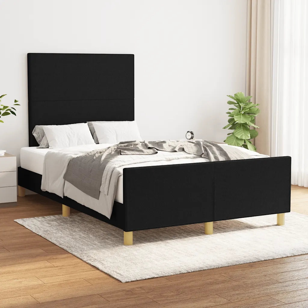 Giroletto senza Materasso-Struttura Letto Nero 120x200 cm Tessuto 513894