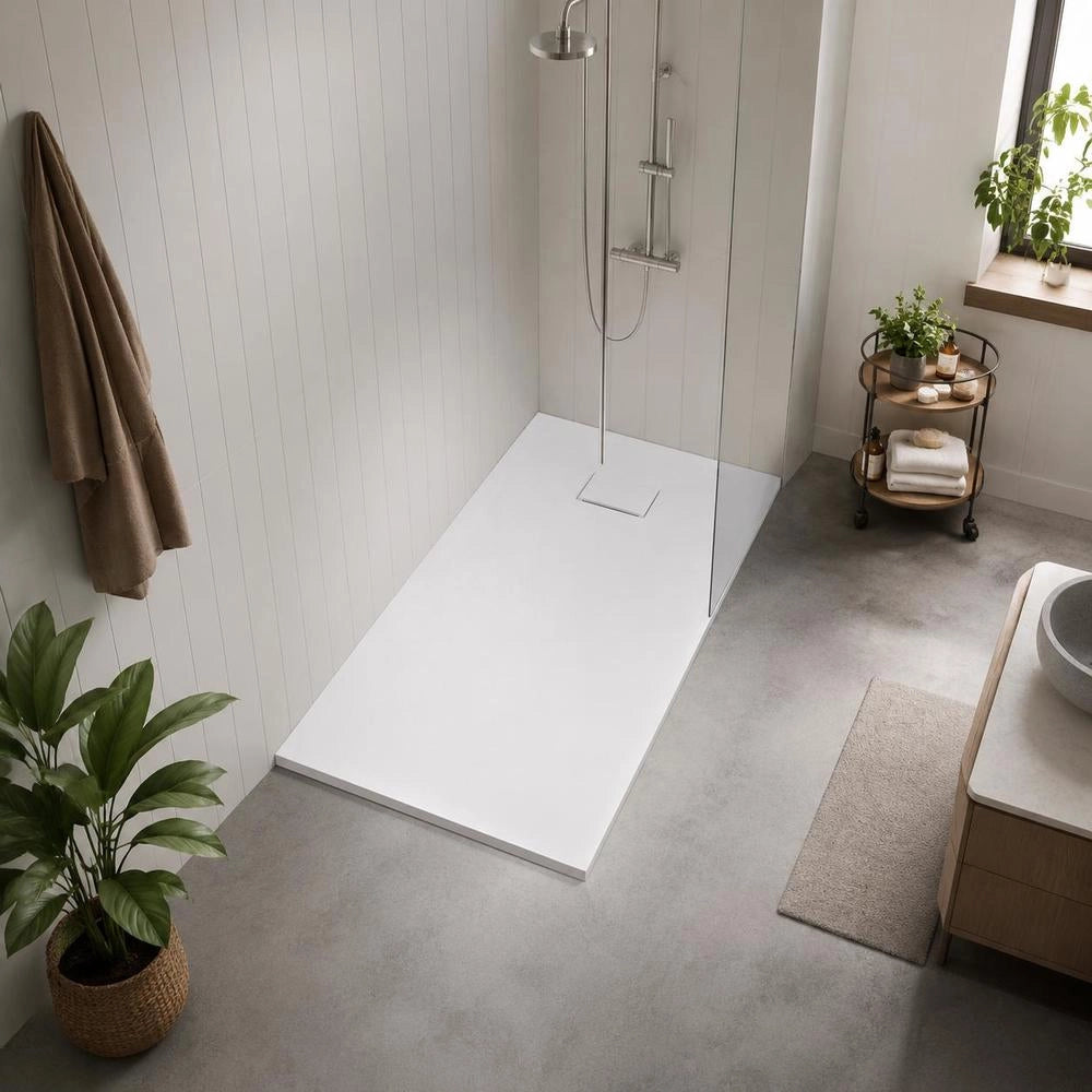 SMC White Shower Tray 90x80 Cm