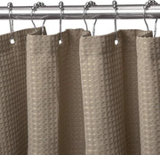 Douchegordijn con Anelli di Metallo per Doccia, Set di Doccia con Tessuto e Anti-muffa, 180 x 200 cm - Khaki - 180*200cm
