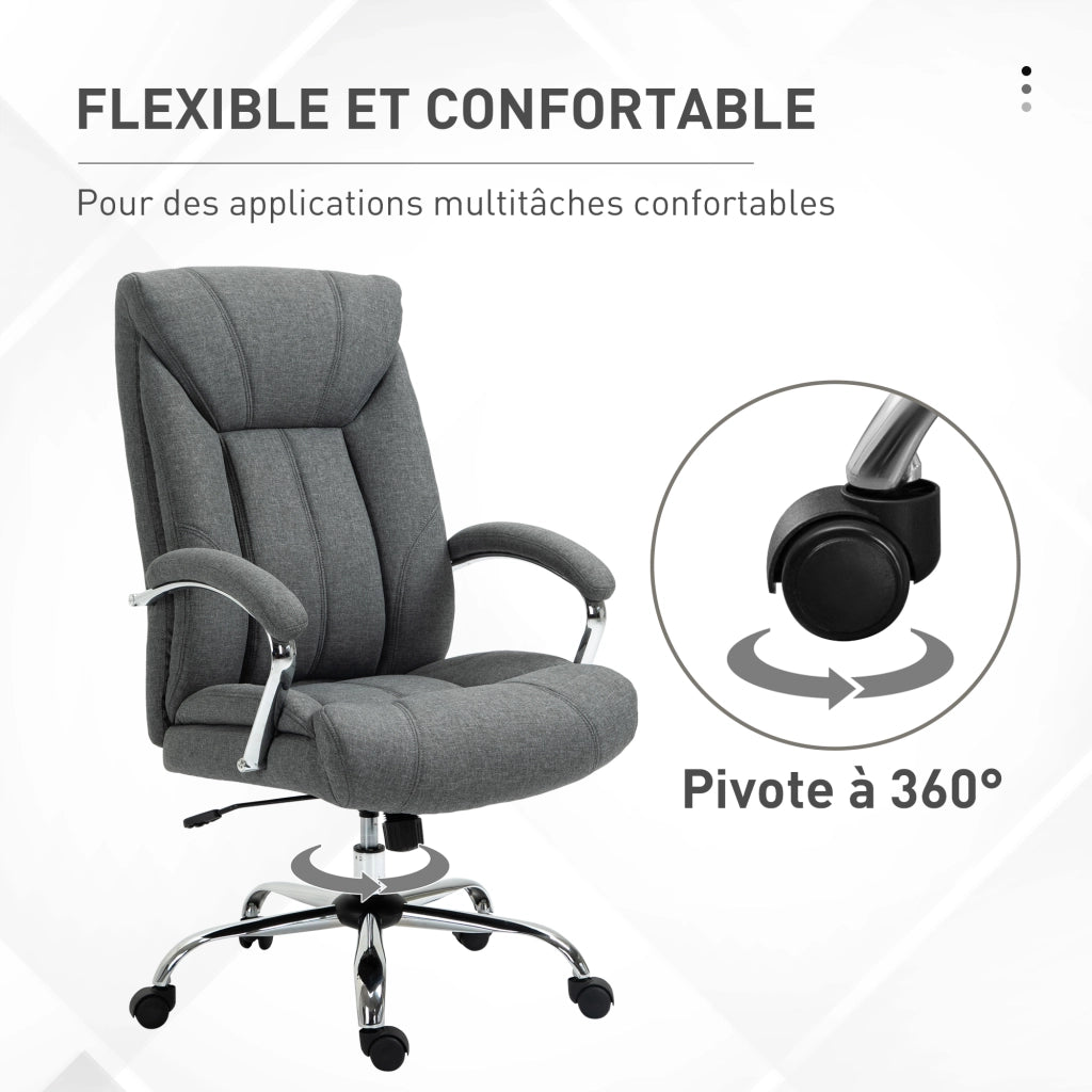 Sedia da ufficio ergonomica ¨C zephmum ¨C regolabile in altezza schienale alto basculante 65x78x118 cm grigio