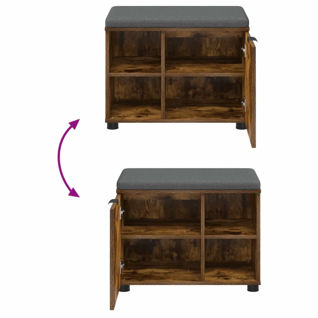 Panca per ingresso con porta Quercia Affumicata 60 x 38 x 46 cm 891500