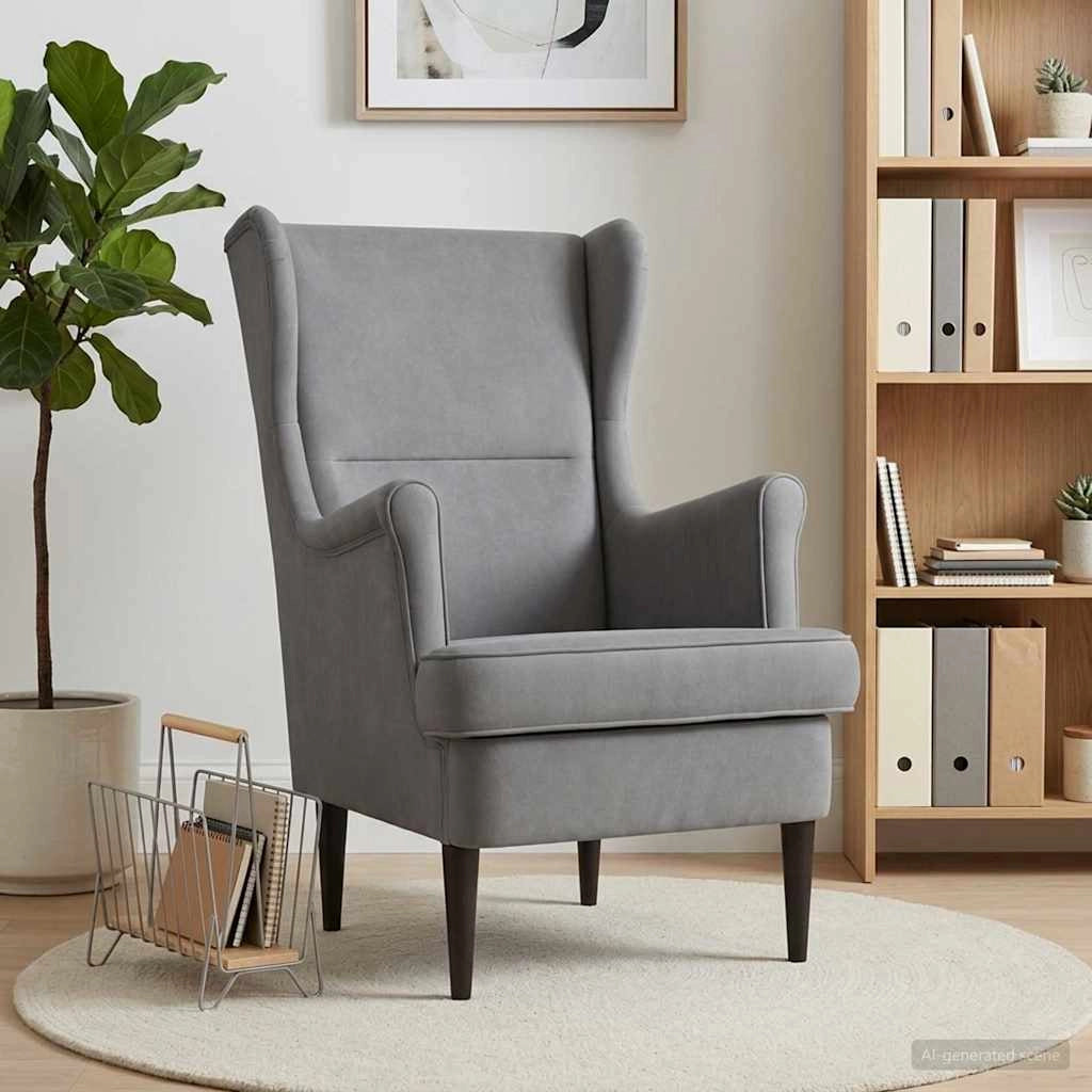 Poltrona Grigio Scuro Velluto 42029864