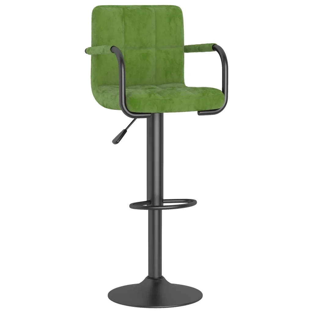 vidaXL Sgabello da Bar Verde Chiaro in Velluto