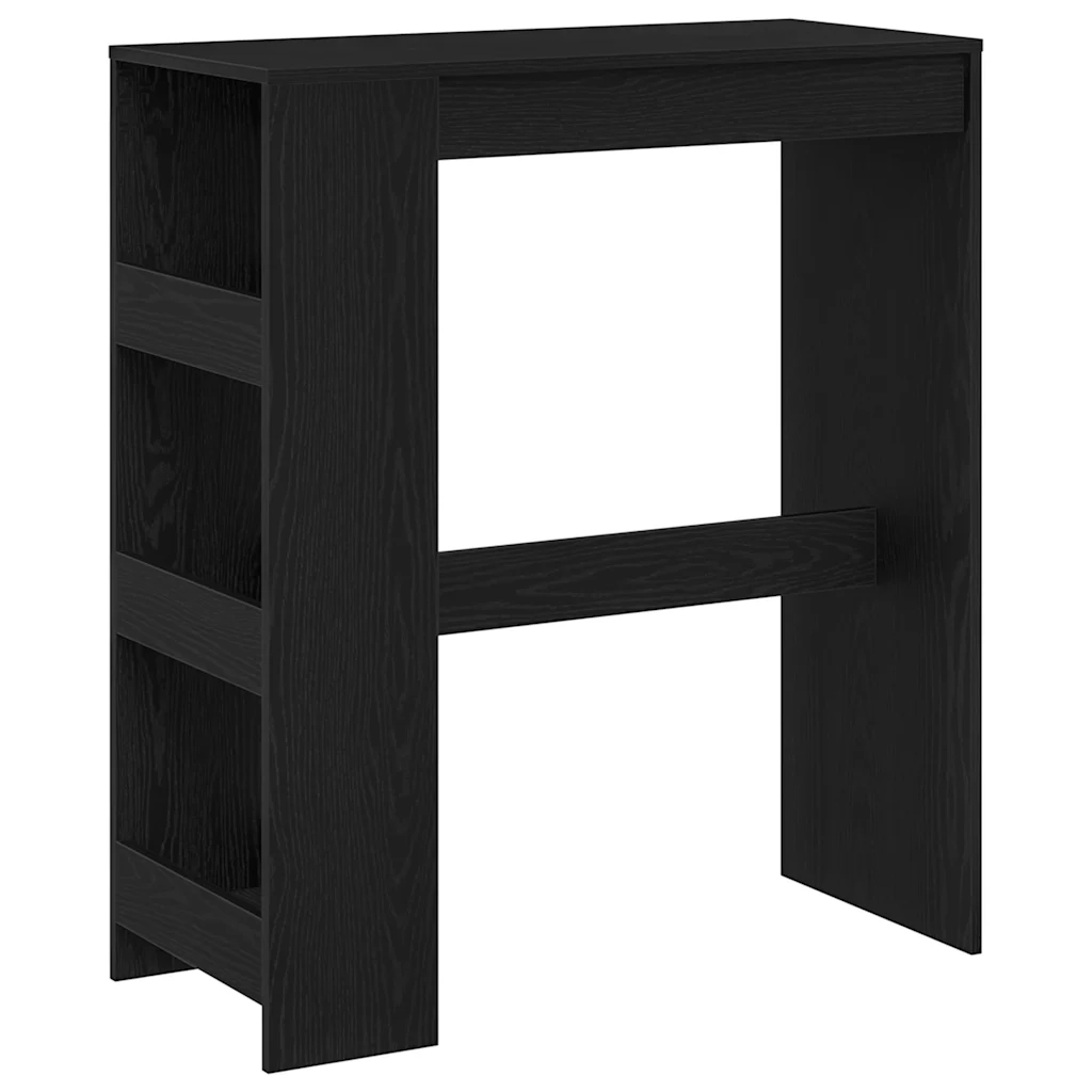 Tavolo Bar con Rastrelliera Rovere Nero 90x40x103,5 cm 868076