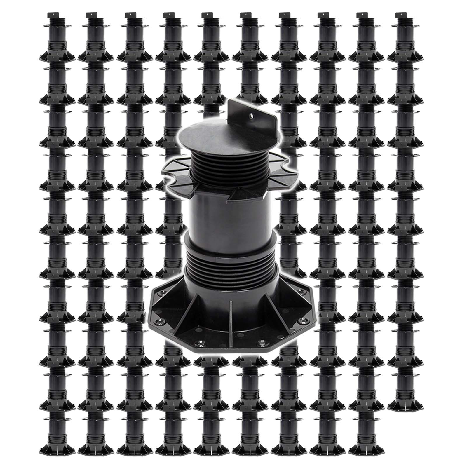 Set 100 supporti per pavimenti galleggianti Altezza regolabile 140-210mm Max 2700 kg Piedini per decking