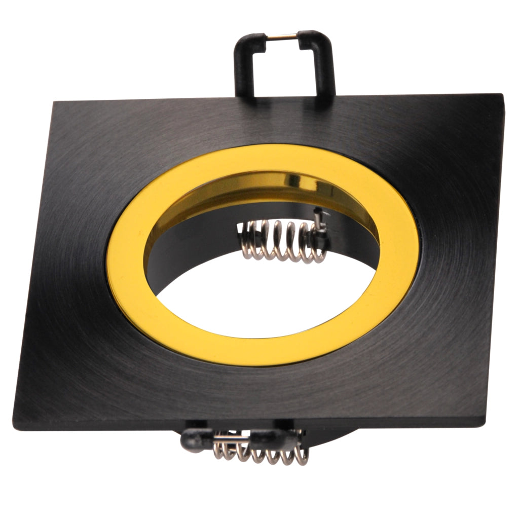 Faretto incasso quadrato nero-oro GU10 Polux FEBE 323361