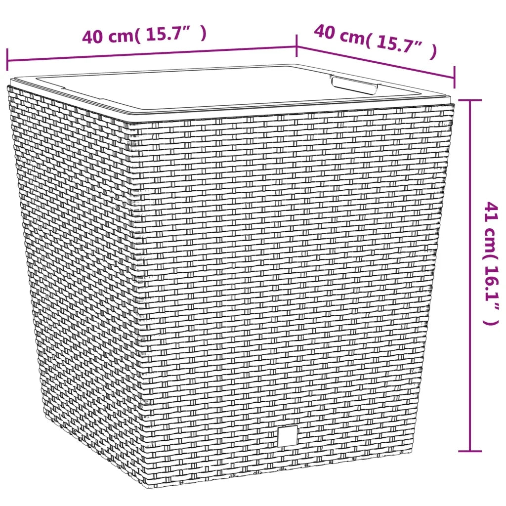 Fioriera con Interno Rimovibile Antracite 37 / 64 L PP Rattan 364681