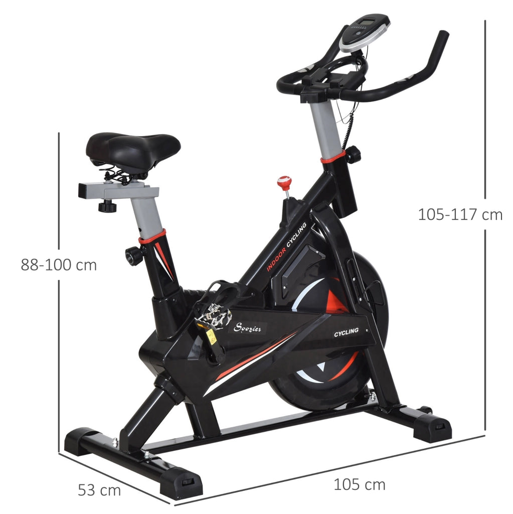 Cyclette da Casa Professionale ¨C zephmum ¨C Acciaio Nero, Volano 10kg, Capacit¨¤ 120kg