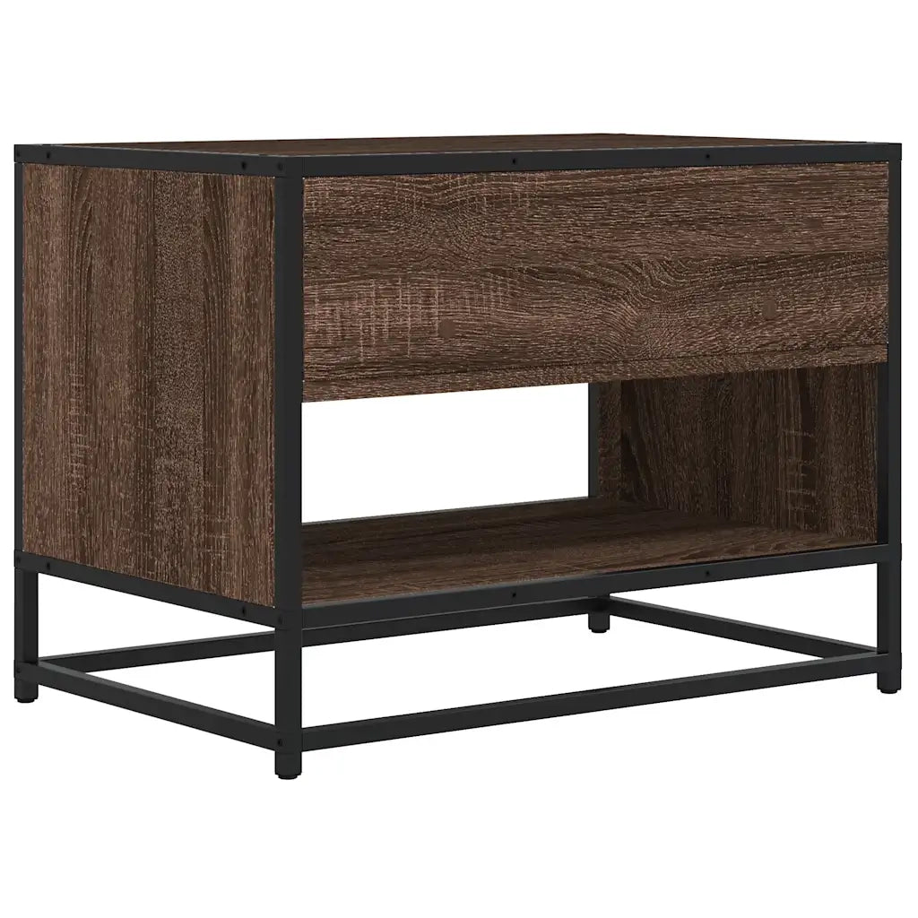Mobile TV Rovere Marrone 61x40x46 cm Legno Multistrato Metallo