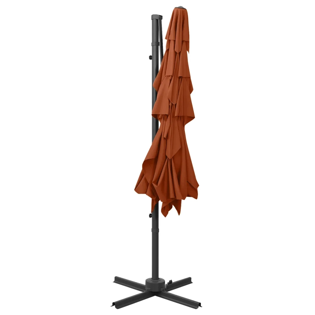 Ombrellone a 4 Livelli Palo in Alluminio-Ombrello da giardino 250x250 cm Terracotta