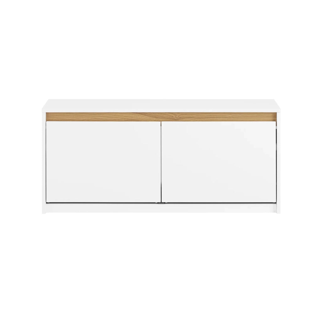 Panca da ingresso con contenitore Scarpiera con patta Bianco 104x30x47cm FSR171-W