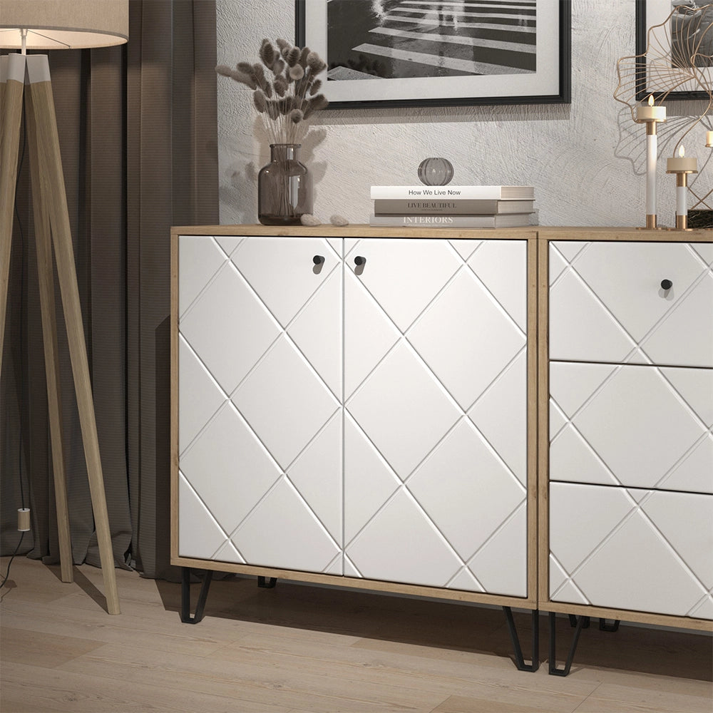 Vicco Credenza Artigianale/Bianco 80.2 x 82.6 cm con 2 porte