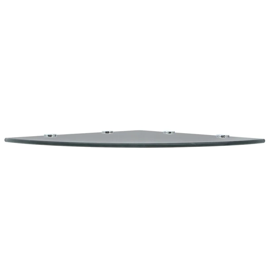 Mensola angolare con staffe cromate e vetro nero 45 x 45 cm 2702222/2