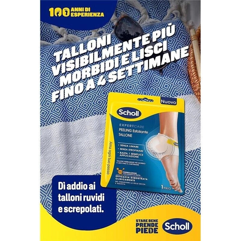 SCHOLL EXPERTCARE PEELING ESFOLIANTE MASCHERA PIEDI MORBIDI FINO A 4 SETTIMANE RIMUOVI LA PELLE SECCA 2 CONFEZIONI DA 1 PAIO