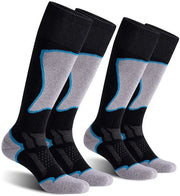 Set di 4 calze grigie per uomo e donna Calze per sci, snowboard e sport invernali