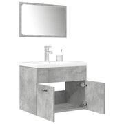 Set Mobili da Bagno 3 pz Grigio Cemento in Legno Multistrato