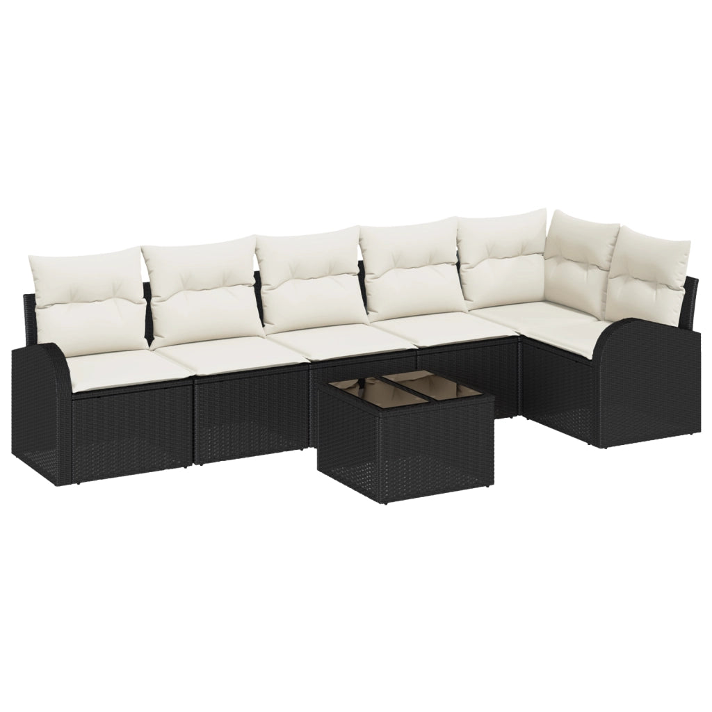Set di divani da giardino  6 pezzi con cuscini in polyrattan marrone