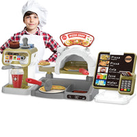 Playset per Bambini Pizzeria con Registratore di Cassa e Forno Set Ristorante